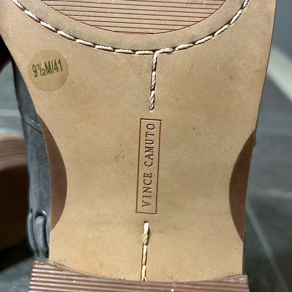 Vince Camuto Gray Pevista Suede Booties Size 9 1/2. - Picture 6 of 8